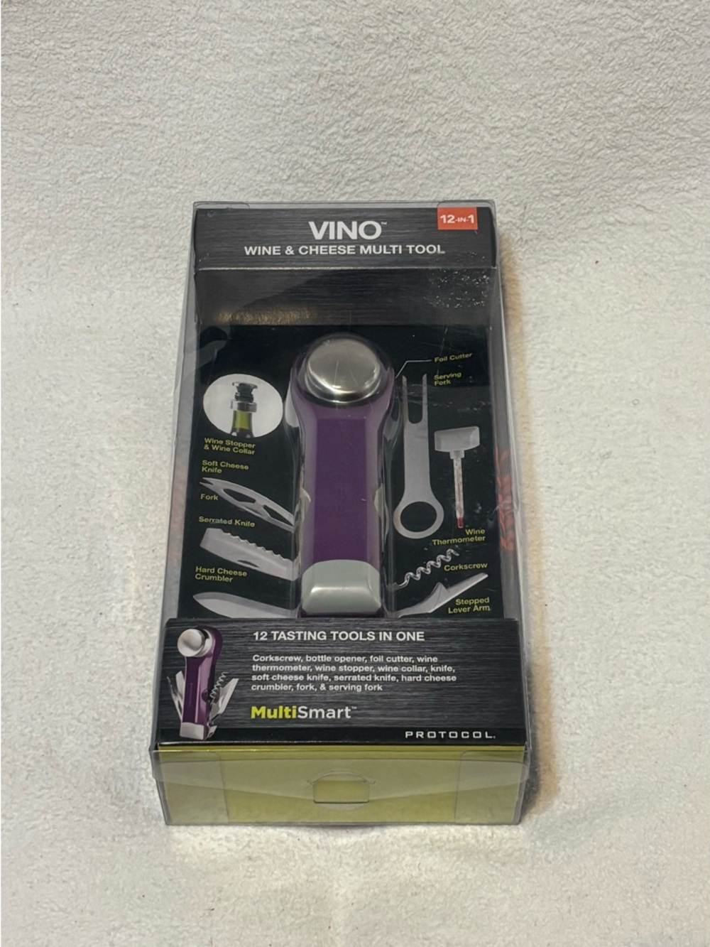 MultiSmart 12-in-1 Wine & Cheese Multi Tool — Purple